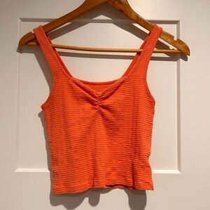 American Eagle Outfitters Peach Ribbed Crop Top